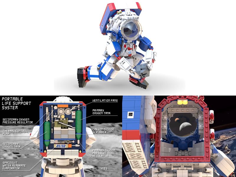 LEGO MOC of the new ARTEMIS space suit for moonwalk in 2024