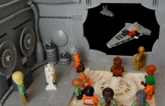 Rebel Bridge with Damaged Freighter